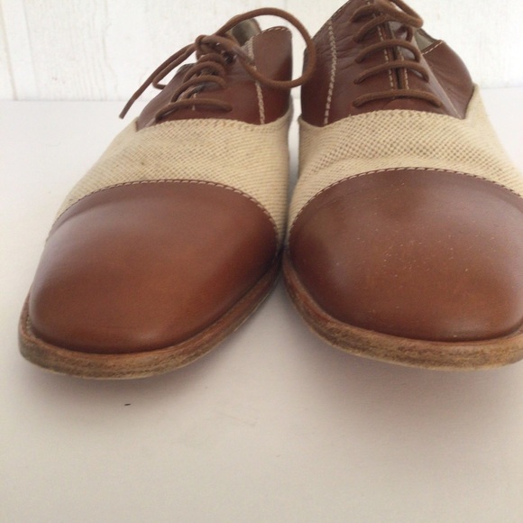 FRATELLI ROSSETTI LINEN AND LEATHER OXFORD SHOES SIZE 37.5 - Picture 13 of 15